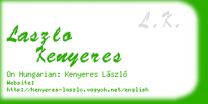 laszlo kenyeres business card